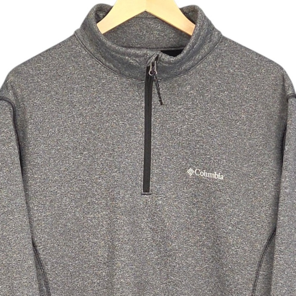Columbia 1/4 Zip Pullover Mens Large Gray Fleece Sweatshirt Long Sleeve Casual